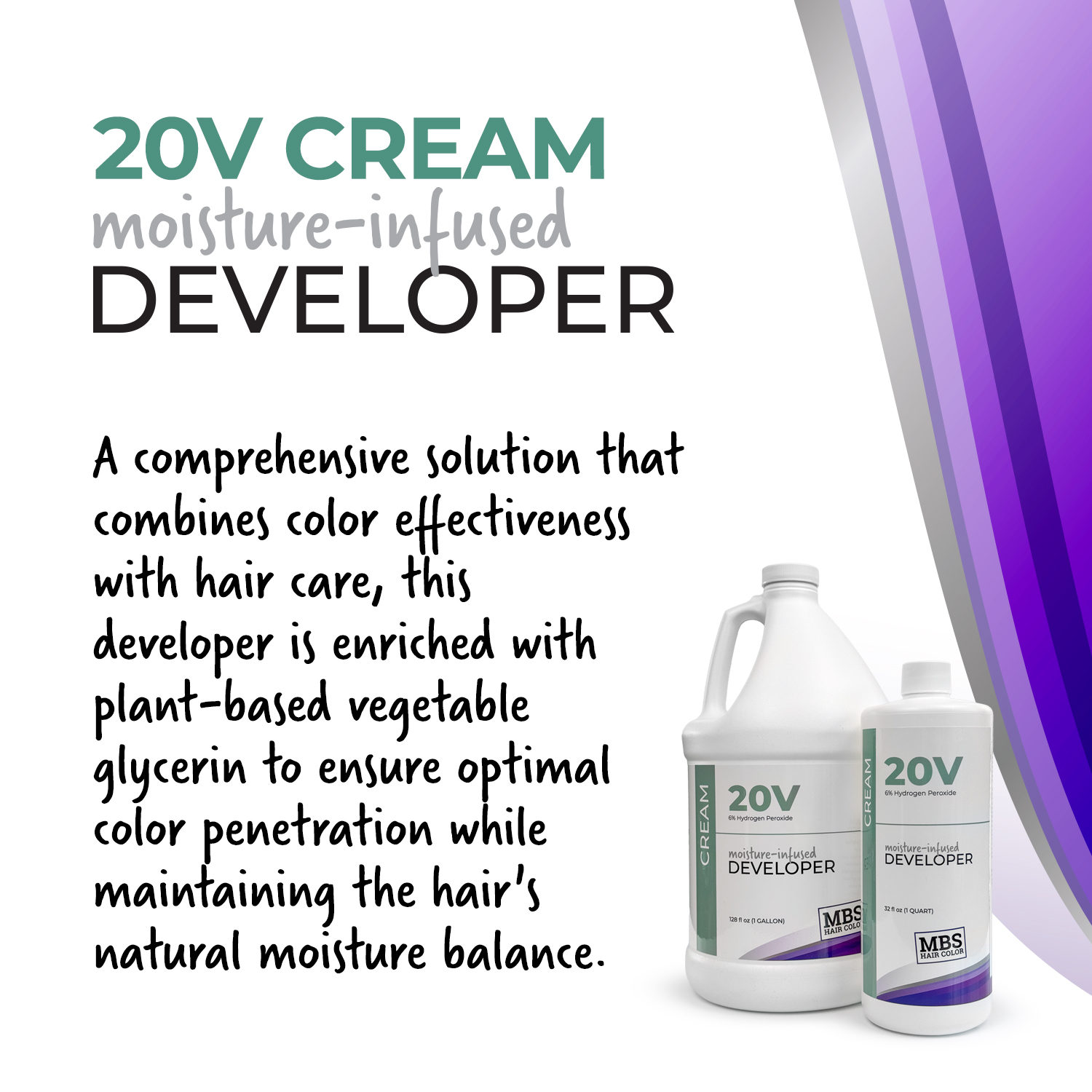 MBS Hair Color 20 Volume Moisture-Infused Cream Developer, 32 oz -a