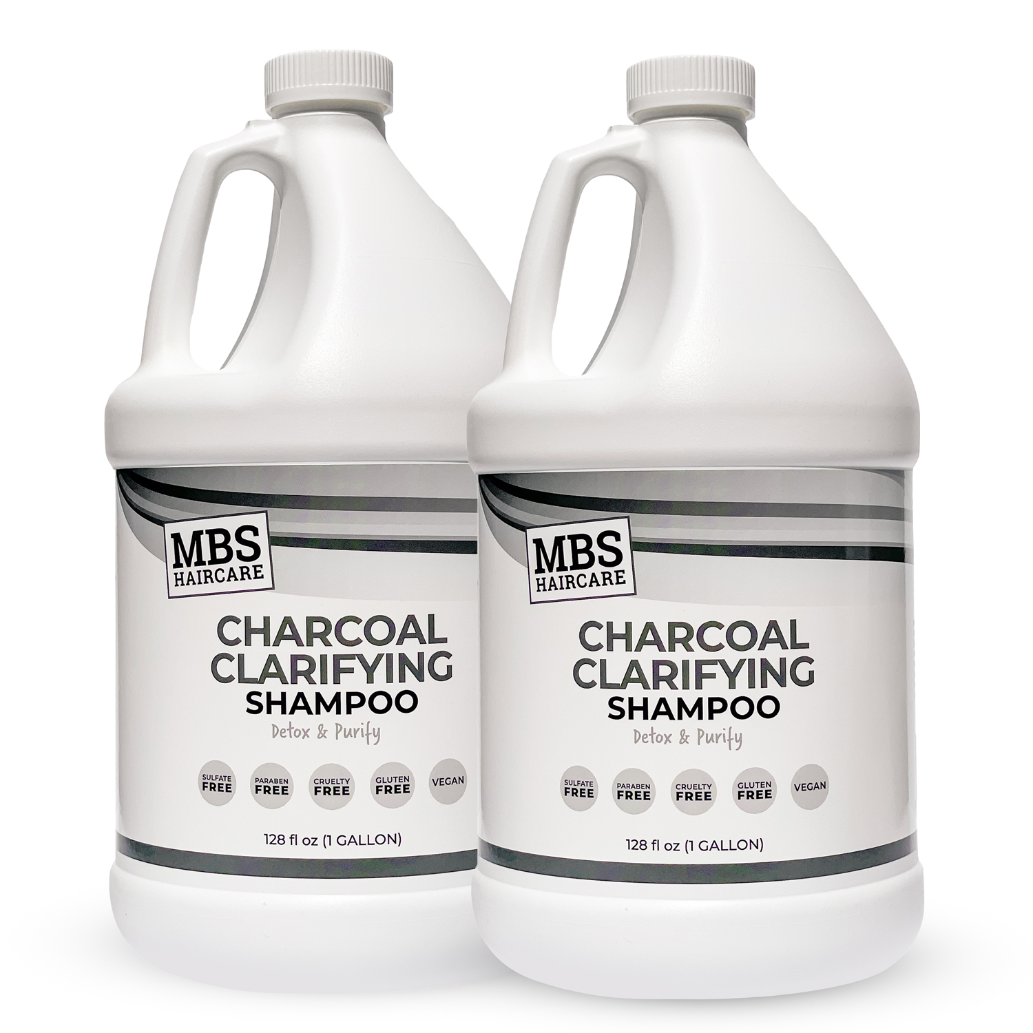MBS Haircare Charcoal Clarifying Shampoo, Gallon (Duo Pack)-A