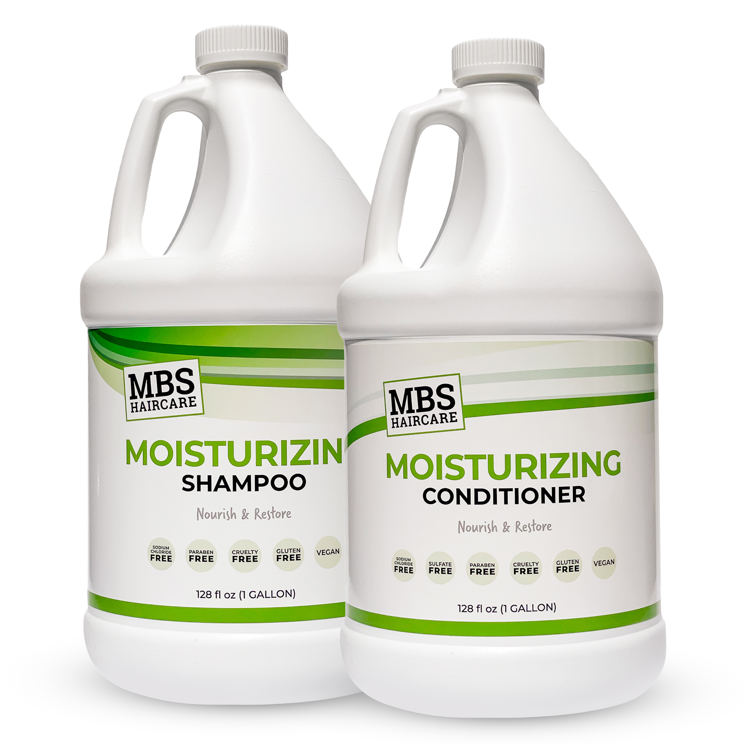 MBS Haircare Moisturizing Shampoo & Conditioner, Gallon (Duo Pack)-A